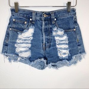 MINKPINK High Rise Cut Off Shorts